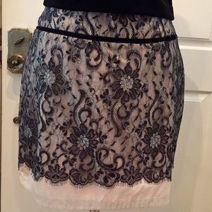 Rachelle lace over satin skirt